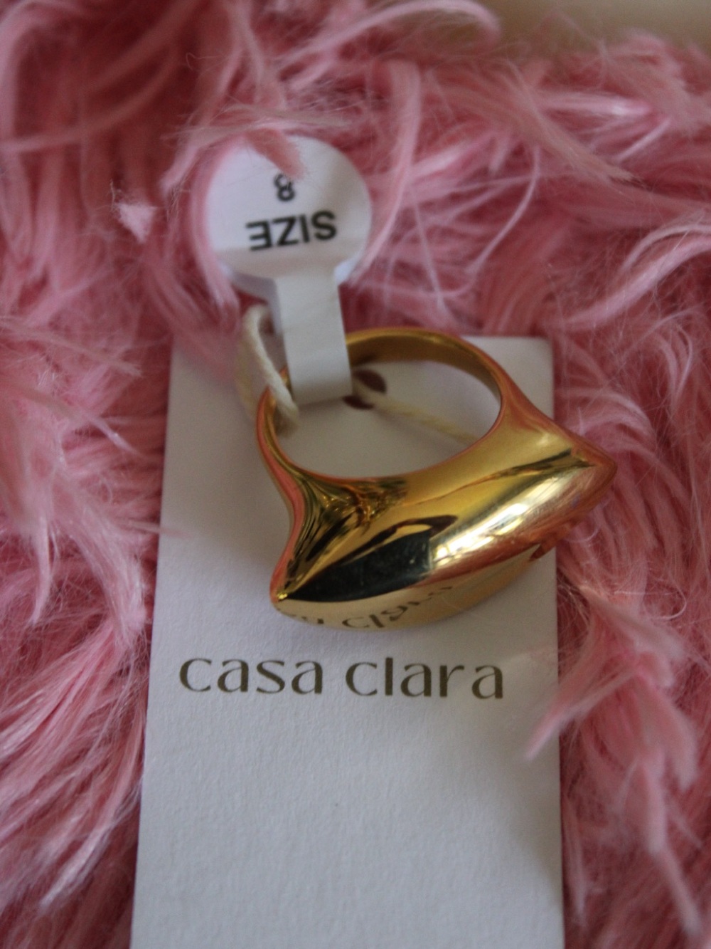 Casa Clara Gold Sculptural Statement Ring Size 8 NWT